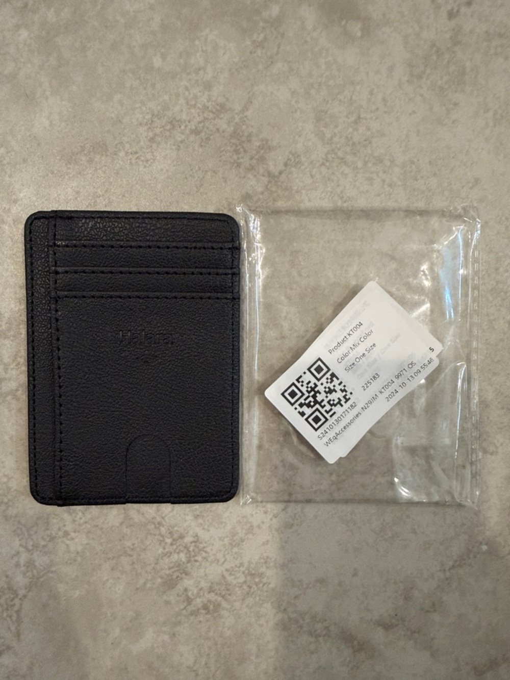 NWT Halara Black Faux Leather Card Holder